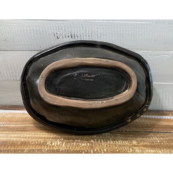 Studio Art Pottery Bowl Signed Robert Klander Glazed Serving Decorative Brown - Picture 11 of 12